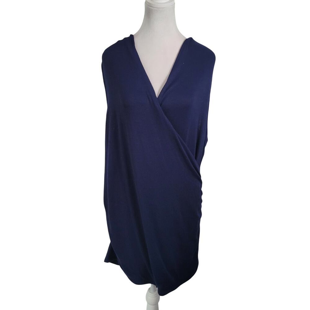 41 Hawthorn‎ Size XL NEW Benni Maternity Wrap Front Knit Sleeveless Top Navy